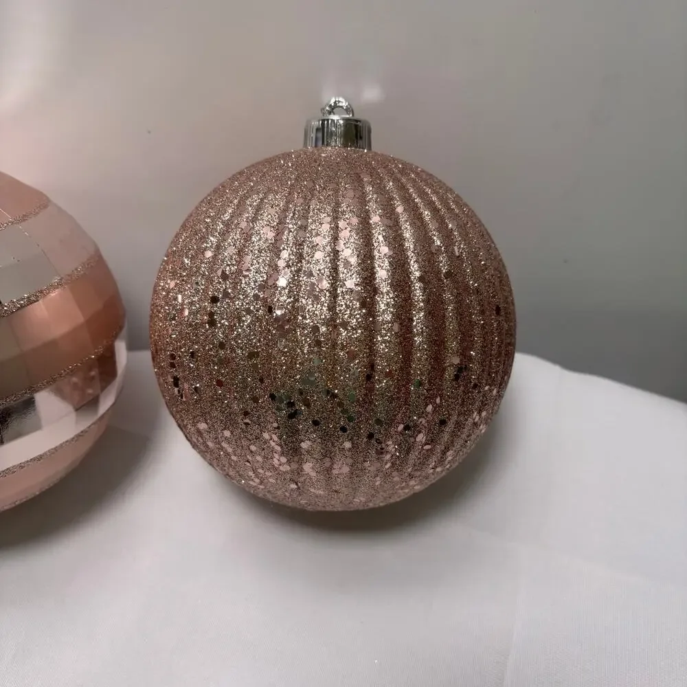 Large 6” Christmas Ball Ornaments - Two
